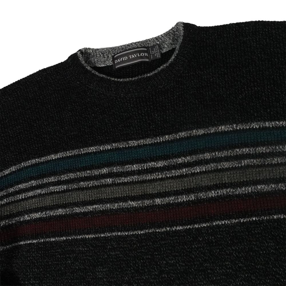David Taylor Vintage 90s Y2K Grandpa Crew Neck Sweater Made USA Men's Medium